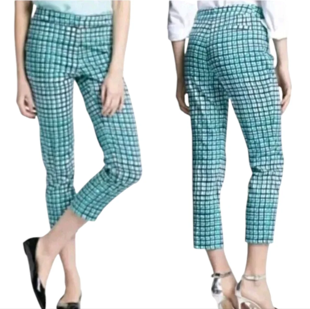 Kate Spade Mindy Breezeblock Plaid Preppy capri Pants Size 4